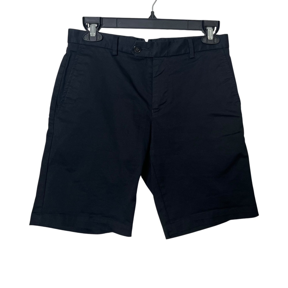 Reiss OE Hampton Chino Shorts Mens 28 Black Cotton Stretch Travel Shorts - Picture 2 of 10